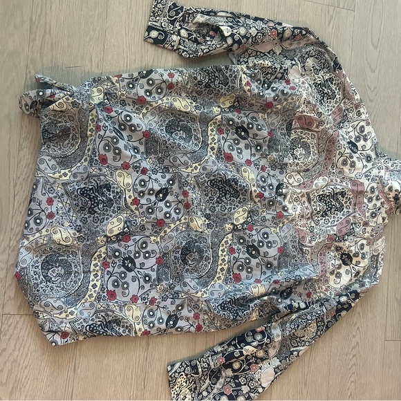 Isabel Marant Etoile Ussaya Ecru Floral Printed Long Button Down Oversized US6 - Picture 9 of 9
